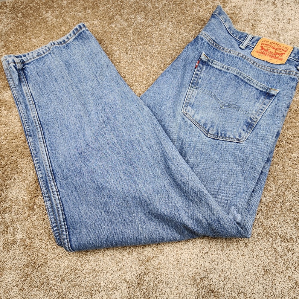 Levi's 550 Relaxed Fit Jeans Mens W42 L31‎ Light Wash Denim Classic